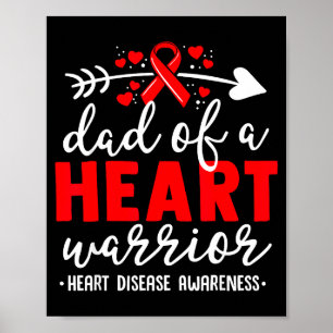 Affiche Papa d'un guerrier cardiaque Sensibilisation à la