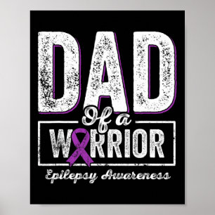 Affiche Papa D'Un Guerrier Épilepsie Papa Purple Ribbon So