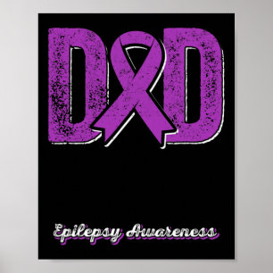 Affiche Papa D'Un Guerrier Épilepsie Papa Purple Ribbon So