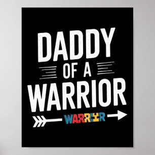 Affiche Papa D'Une Famille De Guerriers Papa World Autism