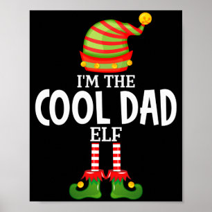 Affiche Papa elf cool Noël pyjama assorti