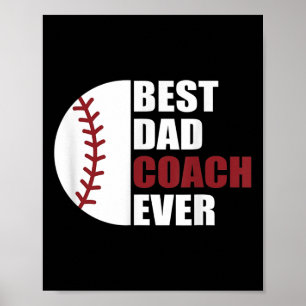 Affiche Papa Entraîneur Fête des pères De Baseball Ever Ba