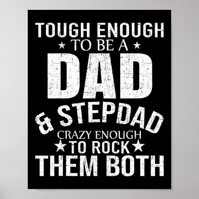 Affiche Papa Et Stepdad Fête des pères Stepdad Step Papa (Devant)