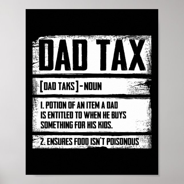 Affiche Papa Fête des pères De Définition De L'Impôt Pour  (Devant)