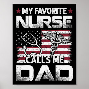 Affiche Papa Fête des Pères Mon infirmière préférée m'appe