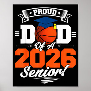 Affiche Papa fier 2026 Illustration de basketball senior