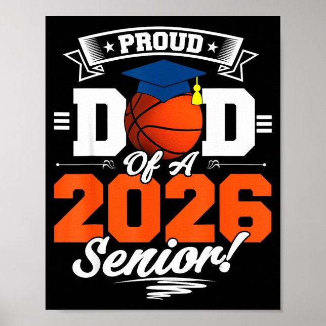 Affiche Papa fier 2026 Illustration de basketball senior (Devant)