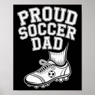Affiche Papa fier de footballeur Supporter joyeux pour pap