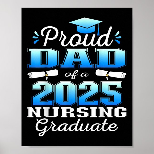 Affiche Papa fier de la promotion 2025 infirmière diplômée (Devant)
