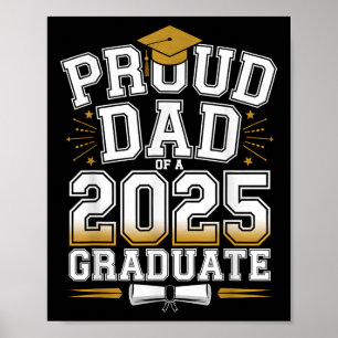 Affiche Papa fier d'un diplômé de 2025 Cl de 2025 Senior G