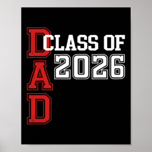 Affiche Papa fier d'un diplômé de 2026 Diplômé Père senior