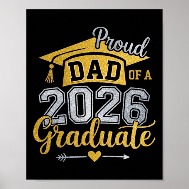 Affiche Papa fier d'un diplômé de 2026 pour la promotion d (Devant)