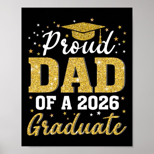 Affiche Papa fier d'un diplômé de la promotion 2026 Senior (Devant)