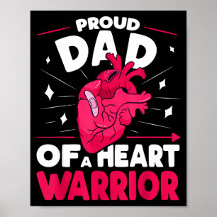 Affiche Papa fier d'un guerrier du cœur Sensibilisation à