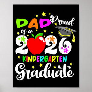 Affiche Papa fier d'une mère diplômée de la maternelle en