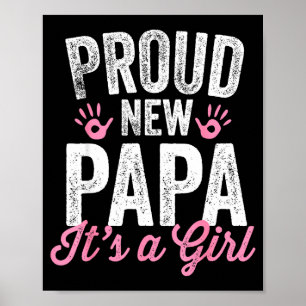 Affiche Papa fière nouveau C'est une fille Père bientôt Pa