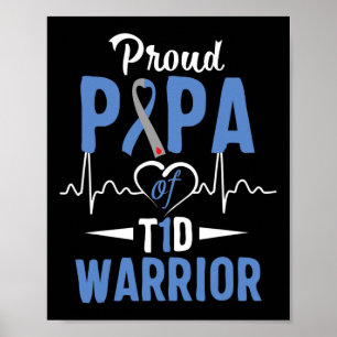 Affiche Papa fière T1d Sensibilisation au diabète de type