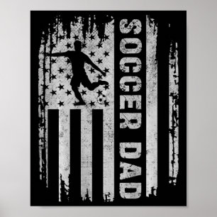 Affiche Papa footballeur Drapeau américain Usa Sur Ck Papa