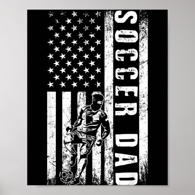 Affiche Papa footballeur Drapeau États-Unis Équipe de foot (Devant)
