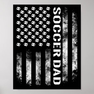 Affiche Papa footballeur drôle drapeau Usa 