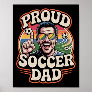 Affiche Papa footballeur fier fan joyeux pour les pères