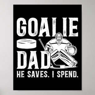 Affiche Papa gardien de but de hockey drôle d'un gardien d