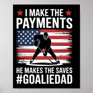 Affiche Papa gardien de but de hockey sur glace et père