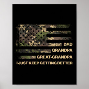 Affiche Papa Grand Papi Grand Papi Camo Drapeau Pères Grou