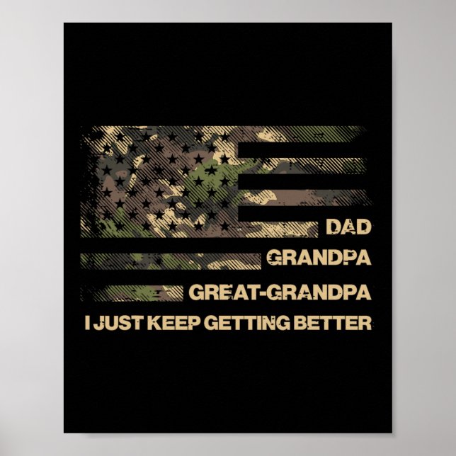 Affiche Papa Grand Papi Grand Papi Camo Drapeau Pères Grou (Devant)