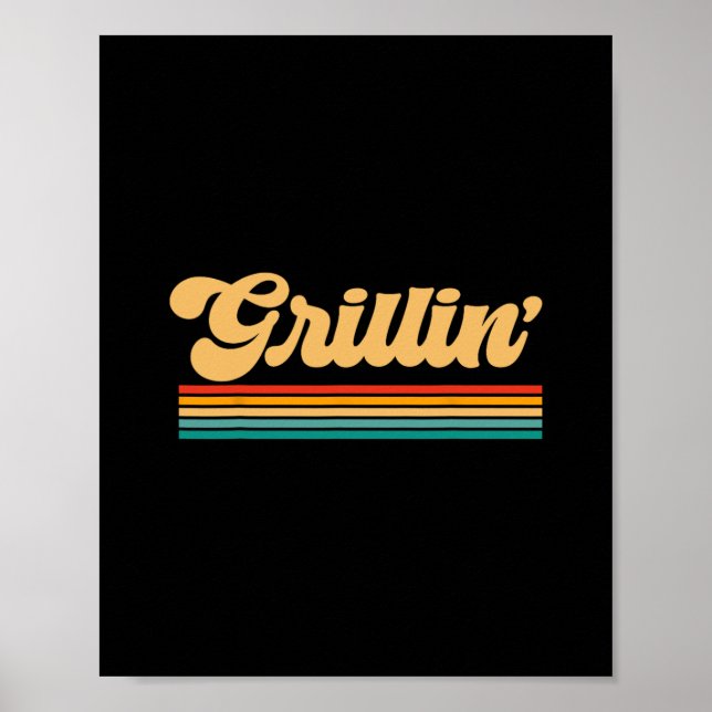 Affiche Papa Grilling Barbecue Chef Cuisine (Devant)