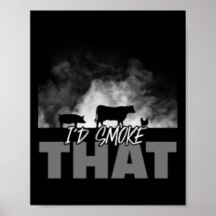 Affiche Papa Grilling Barbecue - Je fumerais ce cochon de