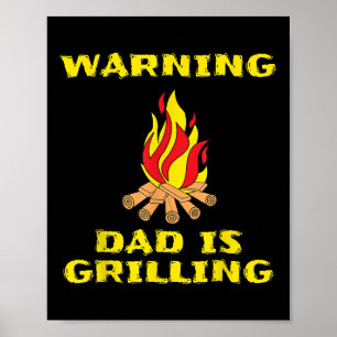 Affiche Papa Grilling Cadeau Drôle Pour Fête des pères Bbq
