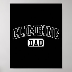Affiche Papa grimpeur drôle lettrage athlétique Fête des p