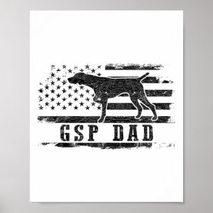 Affiche Papa Gsp Usa Drapeau Américain Pointer Allemand à