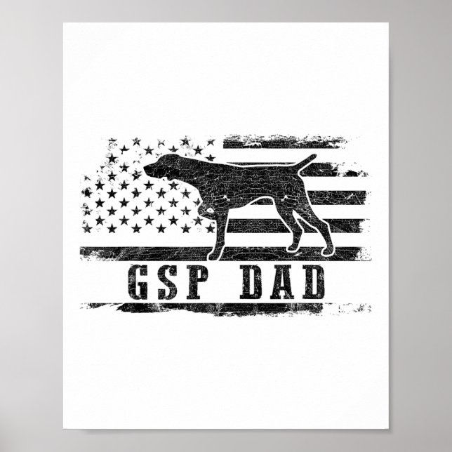 Affiche Papa Gsp Usa Drapeau Américain Pointer Allemand à  (Devant)
