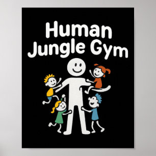 Affiche Papa gym humain grimpeur d'enfants Graphique