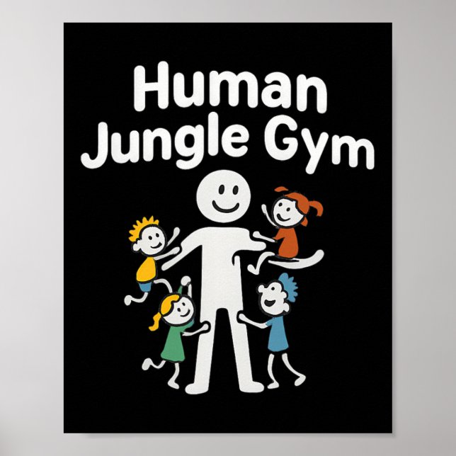 Affiche Papa gym humain grimpeur d'enfants Graphique  (Devant)