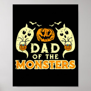 Affiche Papa Halloween des monstres Costume de famille drô