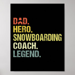Affiche Papa Hero Entraîneur de snowboard Funky Snowboard