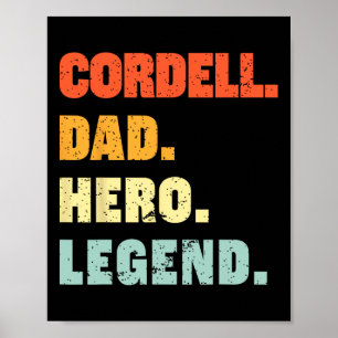 Affiche Papa Hero Legend Personnalisé Nom Pères D