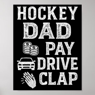 Affiche Papa hockey Paye Conduire Applaudir Drôle De Papa 