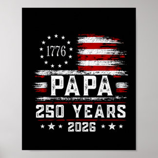 Affiche Papa Homme Drapeau Américain 250 Ans 4 Juillet Gra
