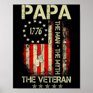 Affiche Papa homme mythe le vétéran - drapeau de la fête d