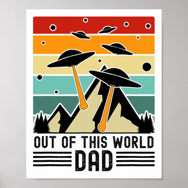 Affiche Papa hors de ce monde, fête des pères alien  (Devant)