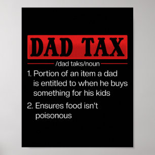 Affiche Papa Impôt Drôle papa Définition de l'impôt Fête d