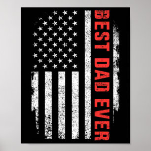 Affiche Papa Jamais American Flag Fête des pères Anniversa