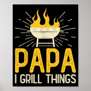 Affiche Papa Je Fais Griller Des Choses Barbecue Maître Du