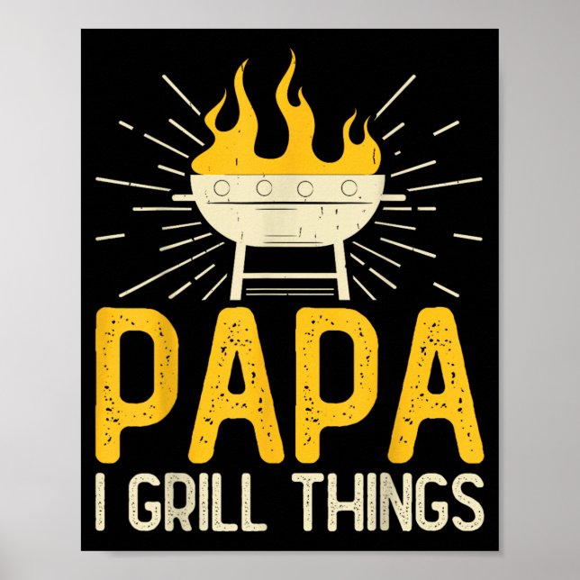Affiche Papa Je Fais Griller Des Choses Barbecue Maître Du (Devant)