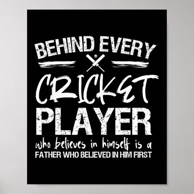 Affiche Papa joueur de cricket  (Devant)