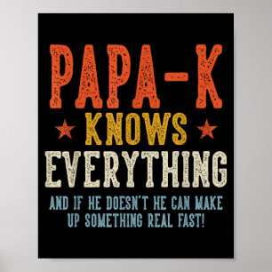 Affiche Papa-k sait tout fête des pères rétro vintage
